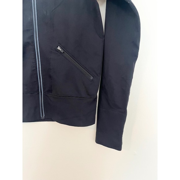 LULULEMON Open Stride Run Bomber Jacket Black Zip Up Shirt Long Sleeve | 8 - Picture 6 of 11